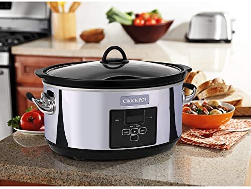 Crock-Pot 7 Quart Programmable Slow Cooker – Polished Platinum OTGY