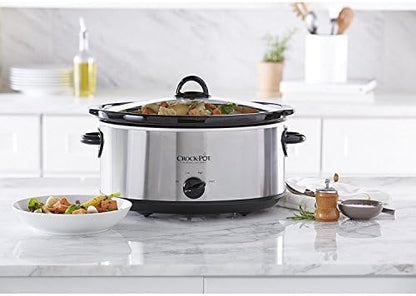 Crock-Pot 7 Quart Oval Manual Slow Cooker – Stainless Steel S3T4