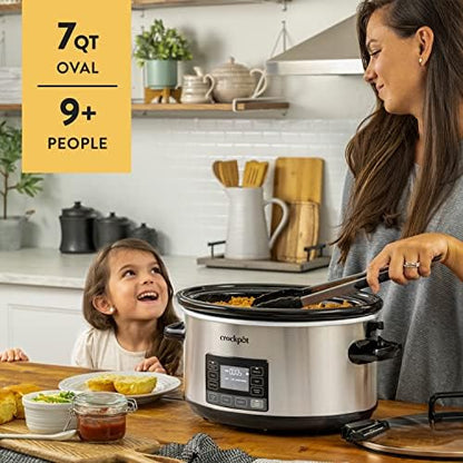Crock-Pot 7 Quart Portable Programmable Slow Cooker with Timer N3W0