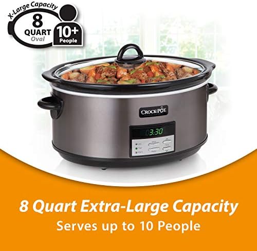 Crock-Pot 8 Quart Programmable Slow Cooker with Auto Warm YWWQ